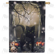 America Forever Black Cat Crossing House Flag