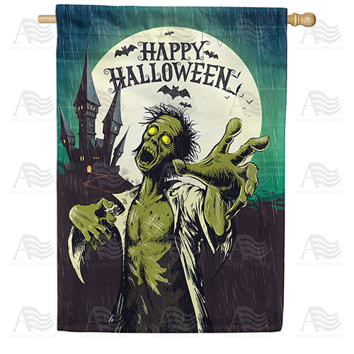 America Forever Green Zombie House Flag