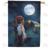America Forever The Light Of The Harvest Moon House Flag
