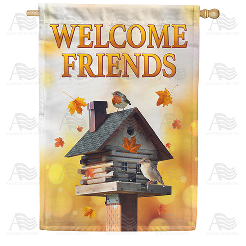 America Forever High Rise Log Cabin House Flag