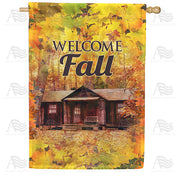 America Forever Fall Cabin Seclusion House Flag