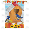 America Forever Autumn Birdhouse Bluebirds House Flag