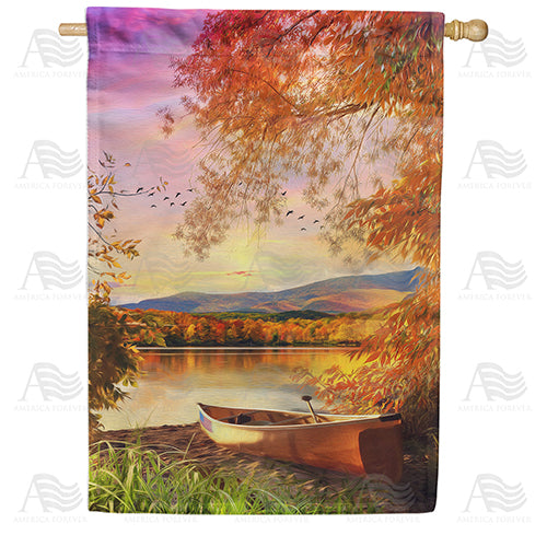 America Forever End Of Perfect Fall Day House Flag