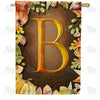 America Forever Pumpkins & Leaves Monogram House Flag