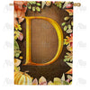 America Forever Pumpkins & Leaves Monogram House Flag