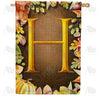 America Forever Pumpkins & Leaves Monogram House Flag