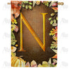 America Forever Pumpkins & Leaves Monogram House Flag