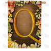 America Forever Pumpkins & Leaves Monogram House Flag