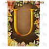 America Forever Pumpkins & Leaves Monogram House Flag