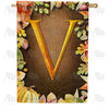 America Forever Pumpkins & Leaves Monogram House Flag
