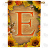 America Forever Autumn Sunflowers Monogram House Flag