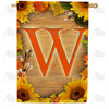 America Forever Autumn Sunflowers Monogram House Flag