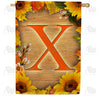 America Forever Autumn Sunflowers Monogram House Flag