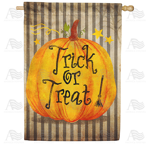 America Forever Trick Or Treat Pumpkin House Flag