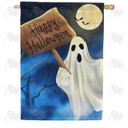America Forever Halloween Ghostly Greeting House Flag
