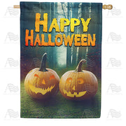 America Forever Pumpkins In Woods House Flag