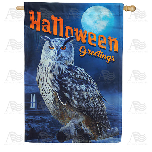 America Forever Owloween Greetings House Flag