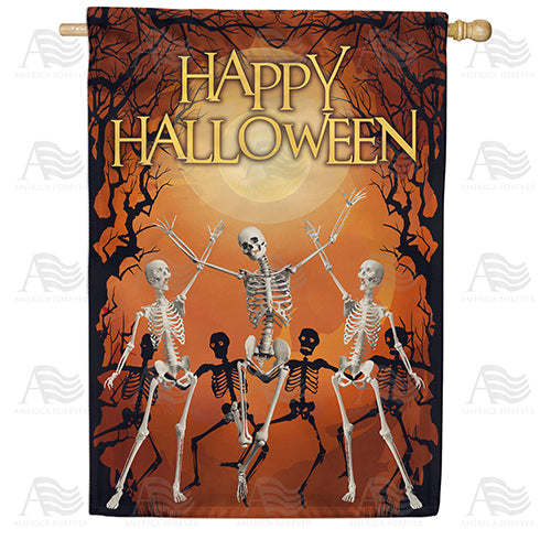 America Forever Halloween Dancing Skeletons House Flag