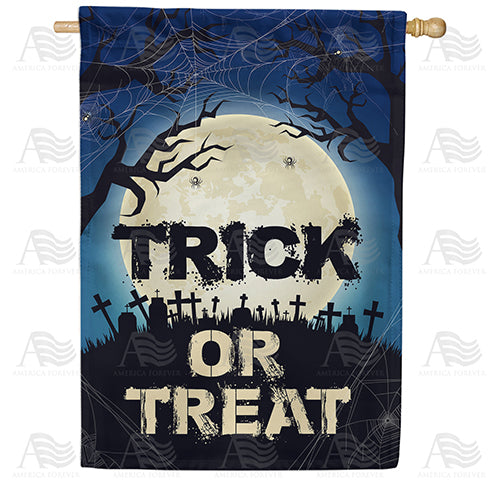 America Forever Spooky Graveyard House Flag