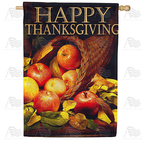 America Forever Thanksgiving Pie Fruit House Flag
