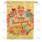 America Forever Thanksgiving Love & Gourds House Flag