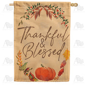 America Forever Thankful & Blessed Pumpkin House Flag