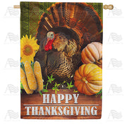 America Forever Thanksgiving Turkey House Flag