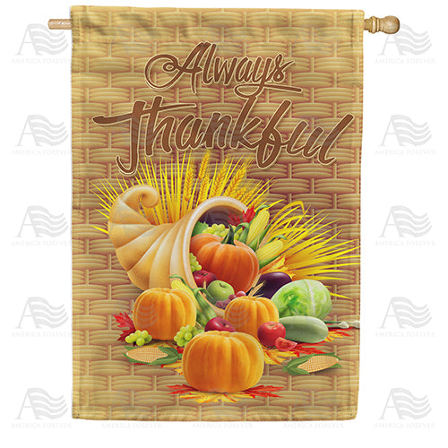 America Forever Always Thankful-Basket Weave House Flag