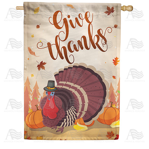 America Forever Season To Give Thanks House Flag