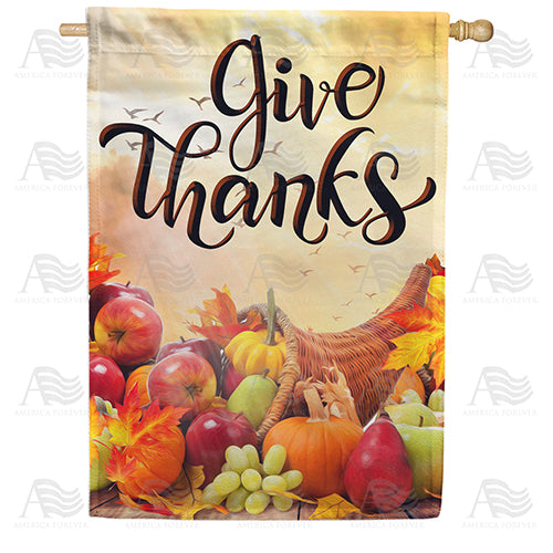 America Forever Give Thanks For Lord's Food House Flag