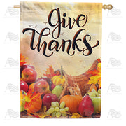 America Forever Give Thanks For Lord's Food House Flag