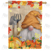 America Forever Gnome's Pumpkin Harvest House Flag