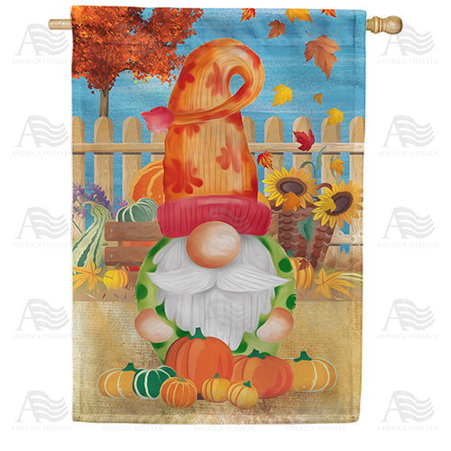 America Forever Autumn Breeze Gnome House Flag