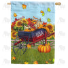 America Forever Patriotic Fall Wheelbarrow House Flag