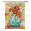 America Forever Fall Flowers Painting House Flag