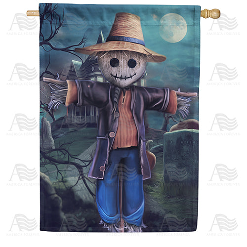 America Forever Spooky Scarecrow House Flag