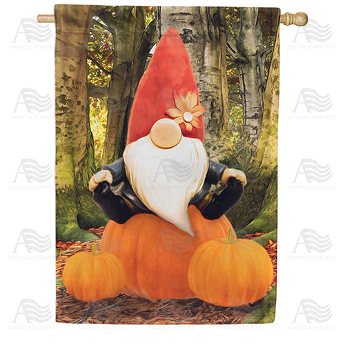 America Forever Pumpkin Fun Gnome House Flag