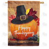 America Forever Pilgrim Pumpkin Thanksgiving House Flag