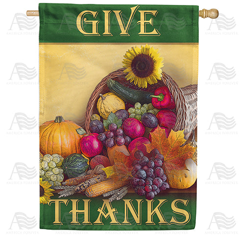 America Forever Cornucopia Runneth Over House Flag