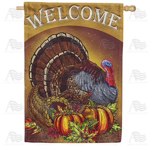 America Forever Welcome Signs Of Fall Harvest House Flag