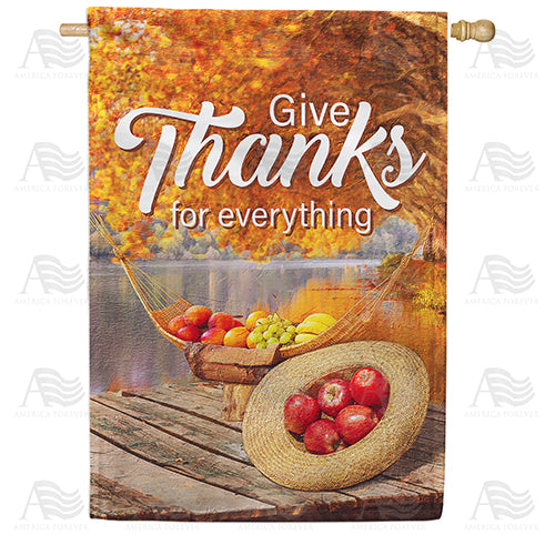 America Forever Give Thanks For Everything House Flag