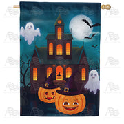 America Forever Haunted Pumpkin House House Flag