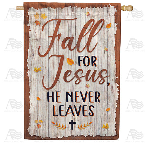 America Forever Fall For Jesus Wooden Plaque House Flag