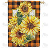 America Forever Sunflower Plaid House Flag