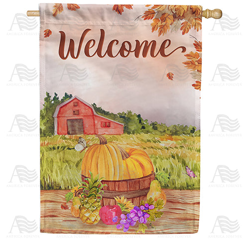 America Forever Fall Farm Painting House Flag