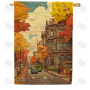 America Forever Autumn In A Small Town House Flag