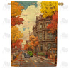 America Forever Autumn In A Small Town House Flag