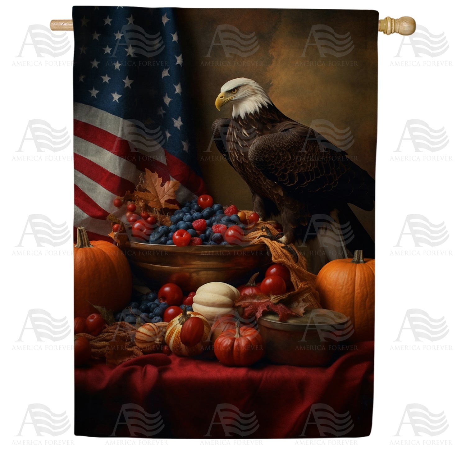 America Forever American Thanksgiving House Flag