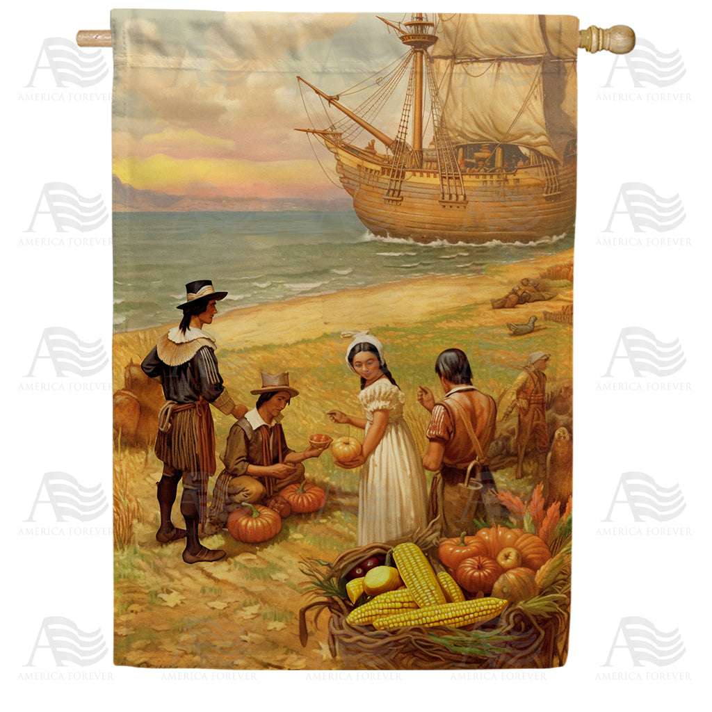 America Forever Thanksgiving Vegetable Market House Flag