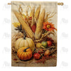 America Forever Fall Gourds And Corn House Flag